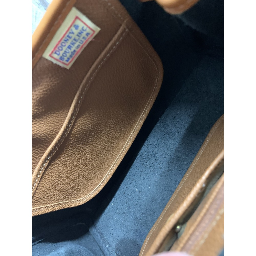 Dooney & Bourke All Weather Leather Vintage Top Handle Bag Black British Tan - Picture 9 of 15